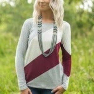 Blurred Lines Burgundy Sweater